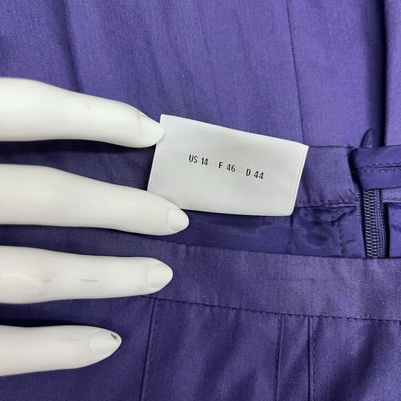 Akris Punto Pleated Skirt 100% Cotton Crochet Detail Size F 46 US‎ 14 - Picture 8 of 8